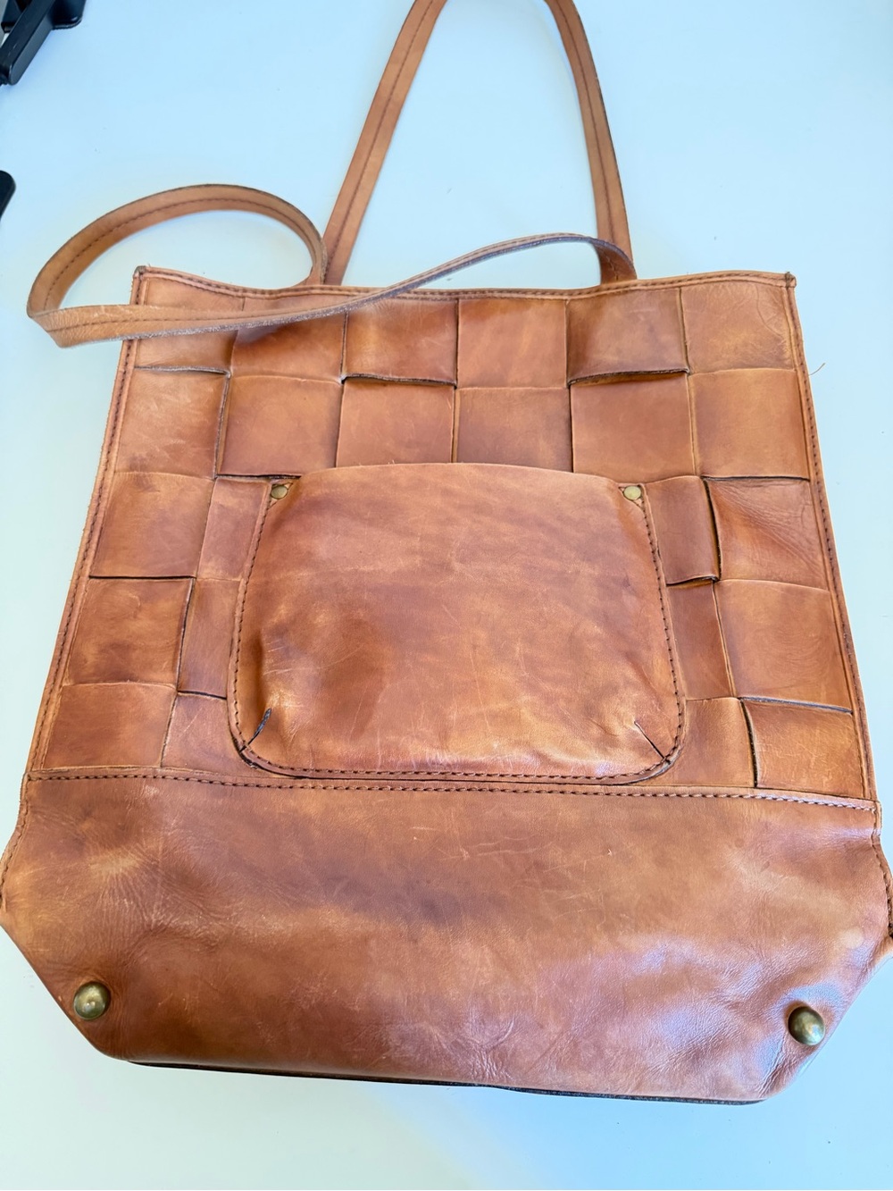 Patricia Nash Handwoven Leather Tote Bag - Brown - Picture 3 of 5